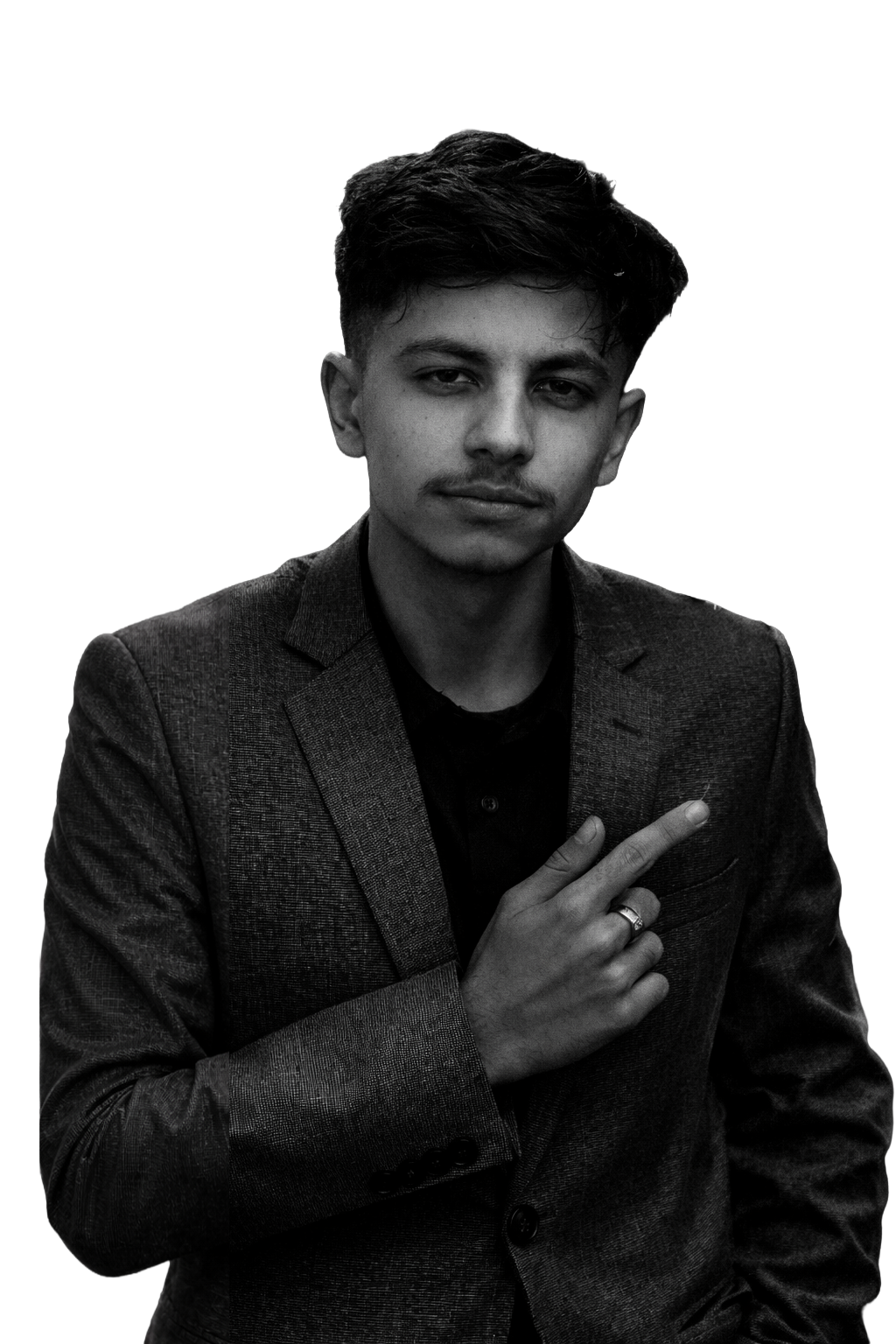 Aadarsh Pandit pointing